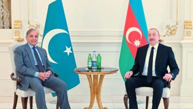 الرئيس الأذري إلهام علييف ورئيس الوزراء الباكستاني شهباز شريف