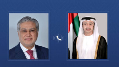 اتصال هاتفي بين نائب رئيس الوزراء الباكستاني إسحاق دار ونظيره الإماراتي عبدالله بن زايد