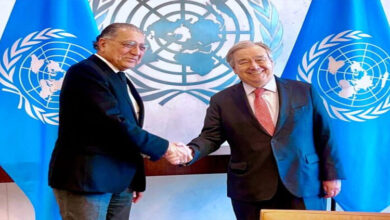 السفير منير أكرم يودع الأمين العام للأمم المتحدة