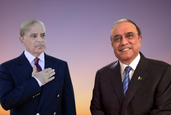 الرئيس آصف علي زرداري ورئيس الوزراء الباكستانيين شهباز شريف
