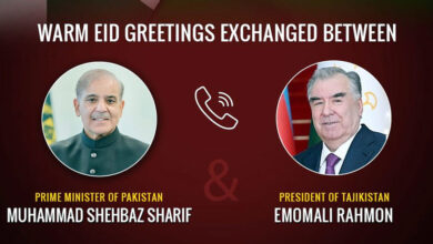 رئيس الوزراء الباكستاني يهنئ رئيس طاجيكستان بعيد الفطر