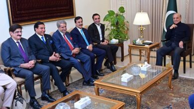 شهباز شريف يتحدث في حفل إفطار أقيم على شرف رئيس حزب الشعب الباكستاني بيلاوال بوتو زرداري