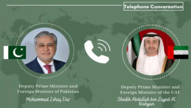 اتصال هاتفي بين نائب رئيس الوزراء الباكستاني إسحاق دار ونظيره الإماراتي عبدالله بن زايد