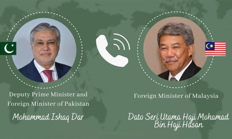 باكستان: نائب رئيس الوزراء ووزير الخارجية الماليزي يتعهدان بتعميق التعاون