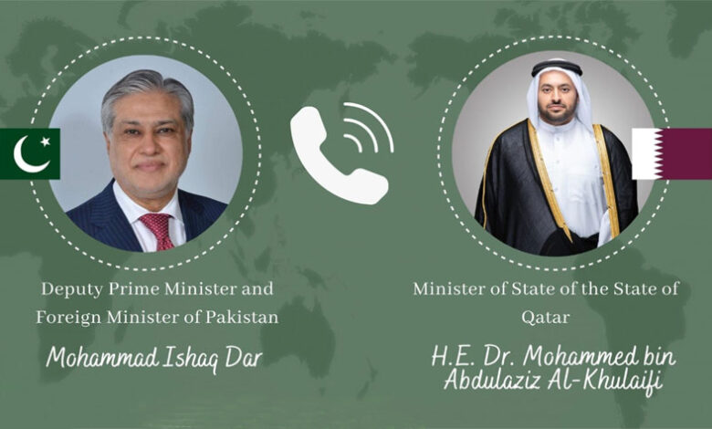 اتصال هاتفي بين إسحاق دار ومحمد الخليفي لبحث التعاون والقضايا المشتركة